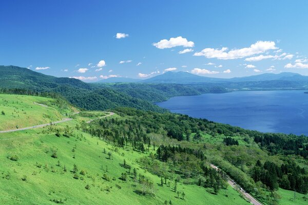 Asia. Mountains, rivers and fields