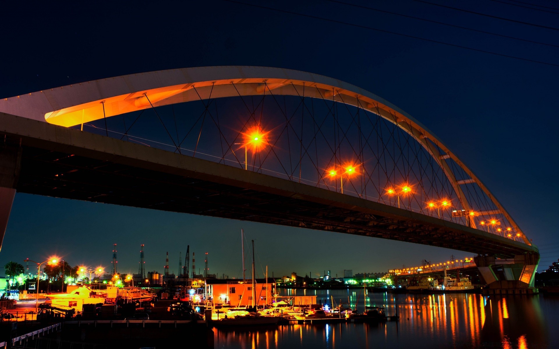 asien brücke reisen stadt architektur abend fluss wasser himmel dämmerung transportsystem sonnenuntergang städtisch haus licht stadt oper skyline verkehr auto