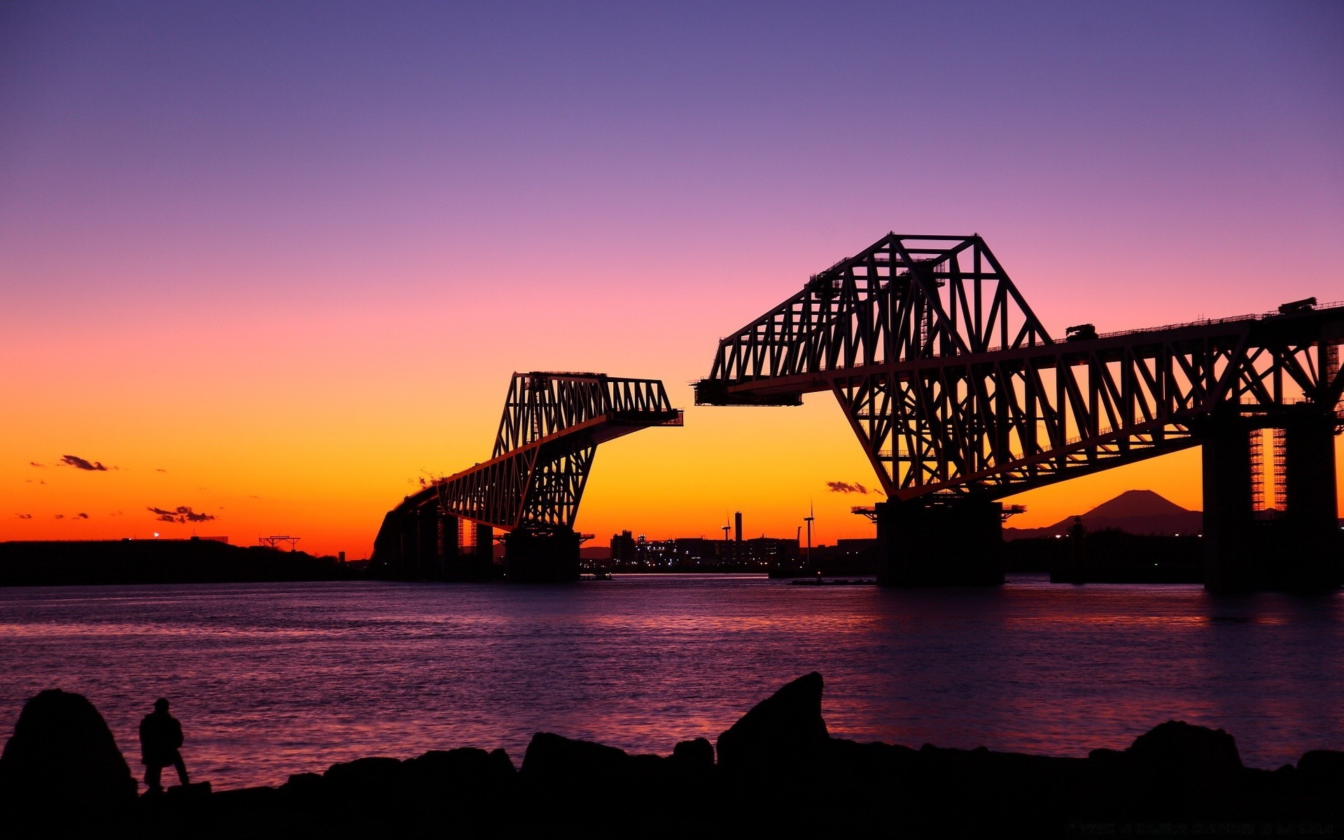 asia acqua ponte tramonto mare cielo viaggi molo oceano alba sistema di trasporto architettura