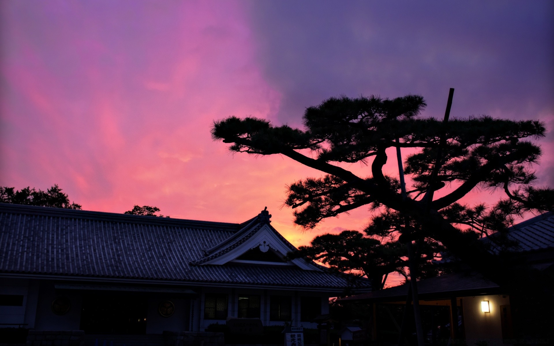 asie coucher de soleil aube silhouette arbre soir paysage lumière rétro-éclairé maison ciel à l extérieur voyage crépuscule architecture soleil