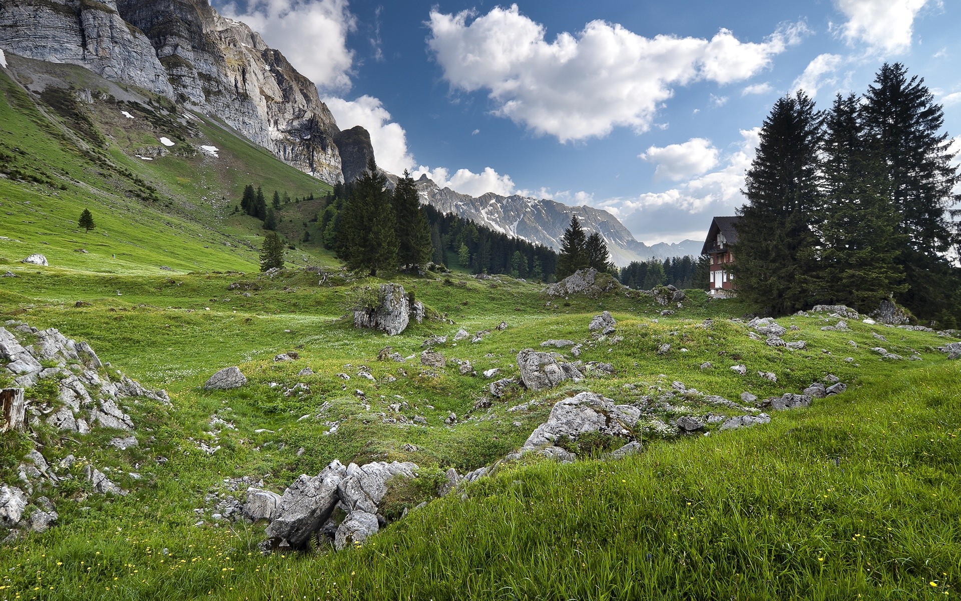 europe paysage montagnes nature voyage herbe à l extérieur ciel foin été vallée scénique rock colline pic de montagne neige alpine bois bois