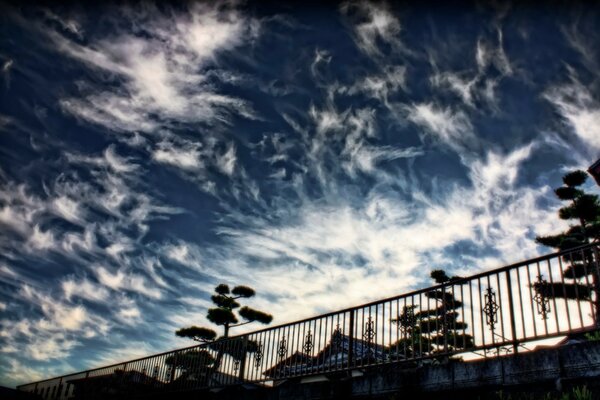 Ciel inhabituel dans les nuages Cirrus