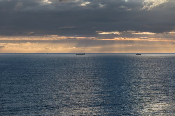 Beautiful sunset over the ocean in Europe