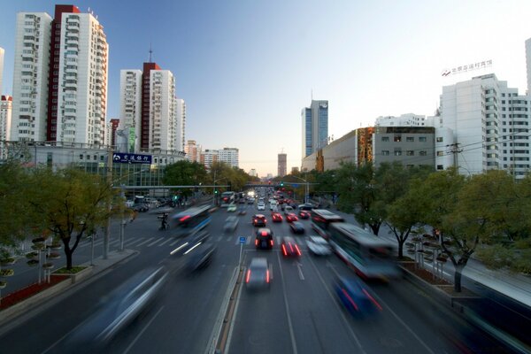 Tráfico en ciudad China