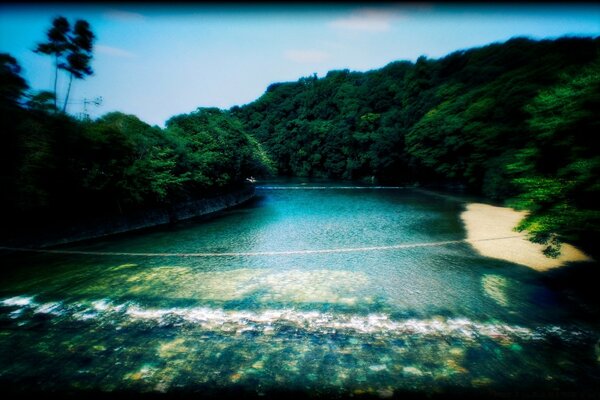 A small beach on the ocean in Asia