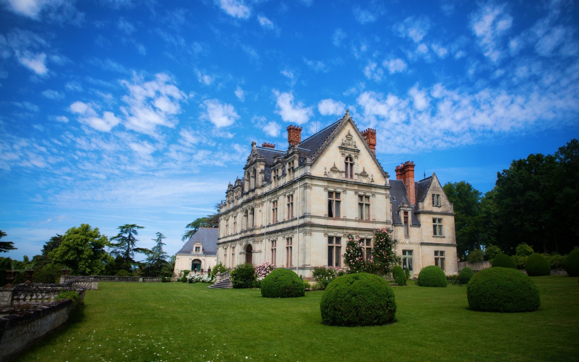 europe architecture building outdoors lawn home house sky travel mansion castle grass