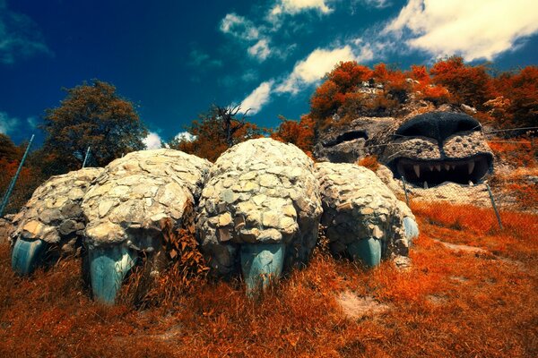 A frightening landscape against the background of nature