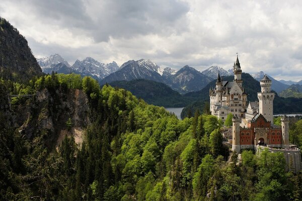 Beautiful architectural structure in the mountains