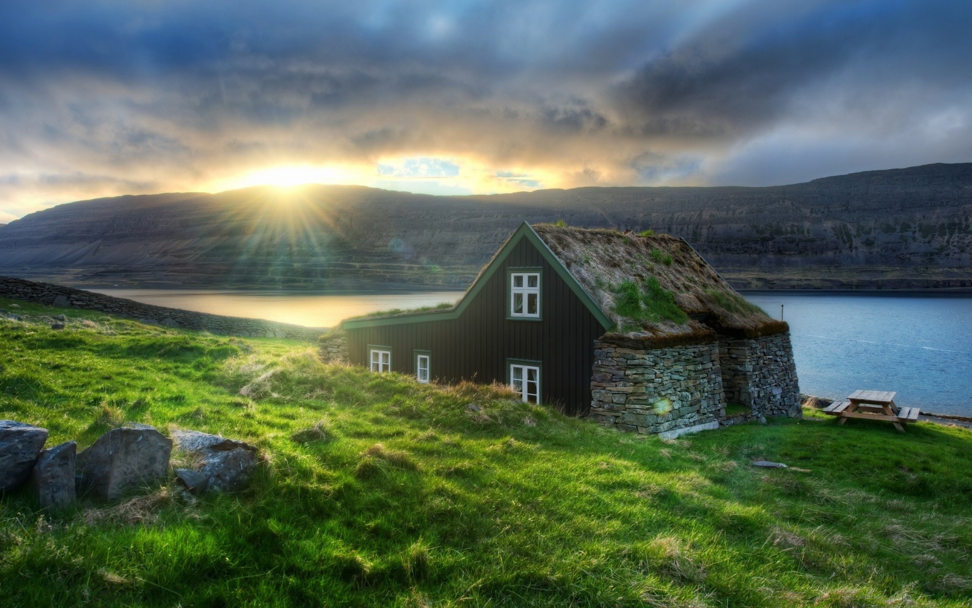 europe landscape water travel grass outdoors daylight sky seashore house scenic summer