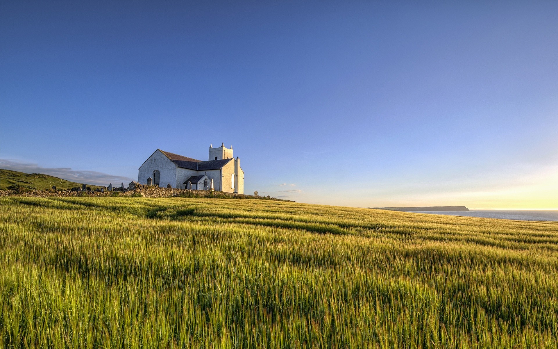 europe wheat agriculture landscape field sky countryside farm rural outdoors nature grass cereal summer crop country cropland barn corn pasture