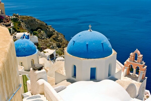 Catholic church on the background of the ocean