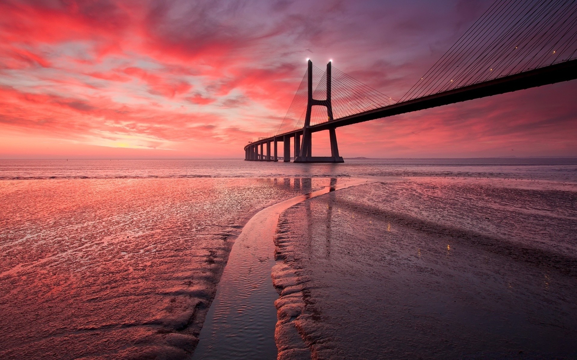 landschaft sonnenuntergang dämmerung wasser ozean meer dämmerung strand himmel abend brücke landschaft landschaft reflexion sonne pier wolke licht