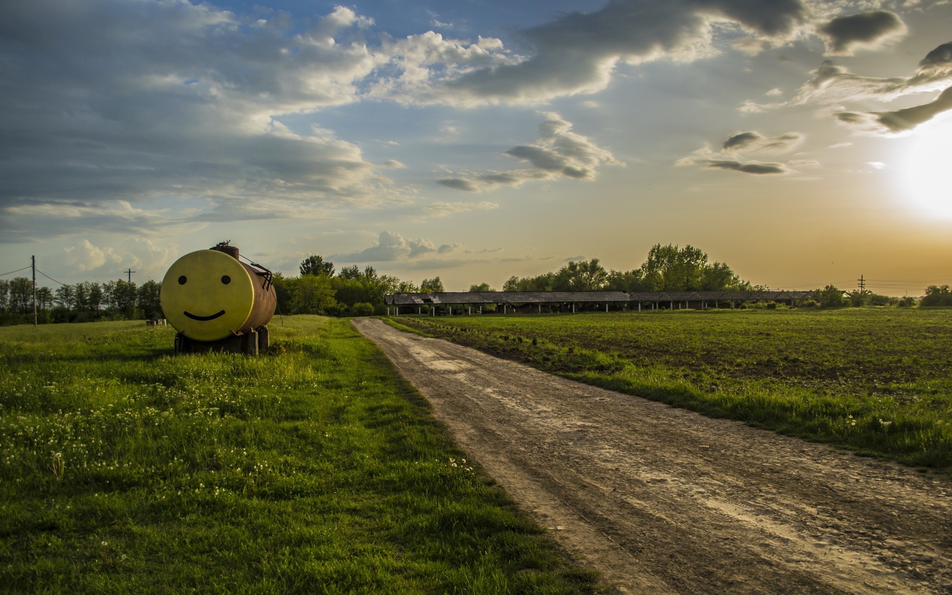 landscapes landscape sky agriculture grass field farm road sunset tree outdoors dawn nature cropland rural