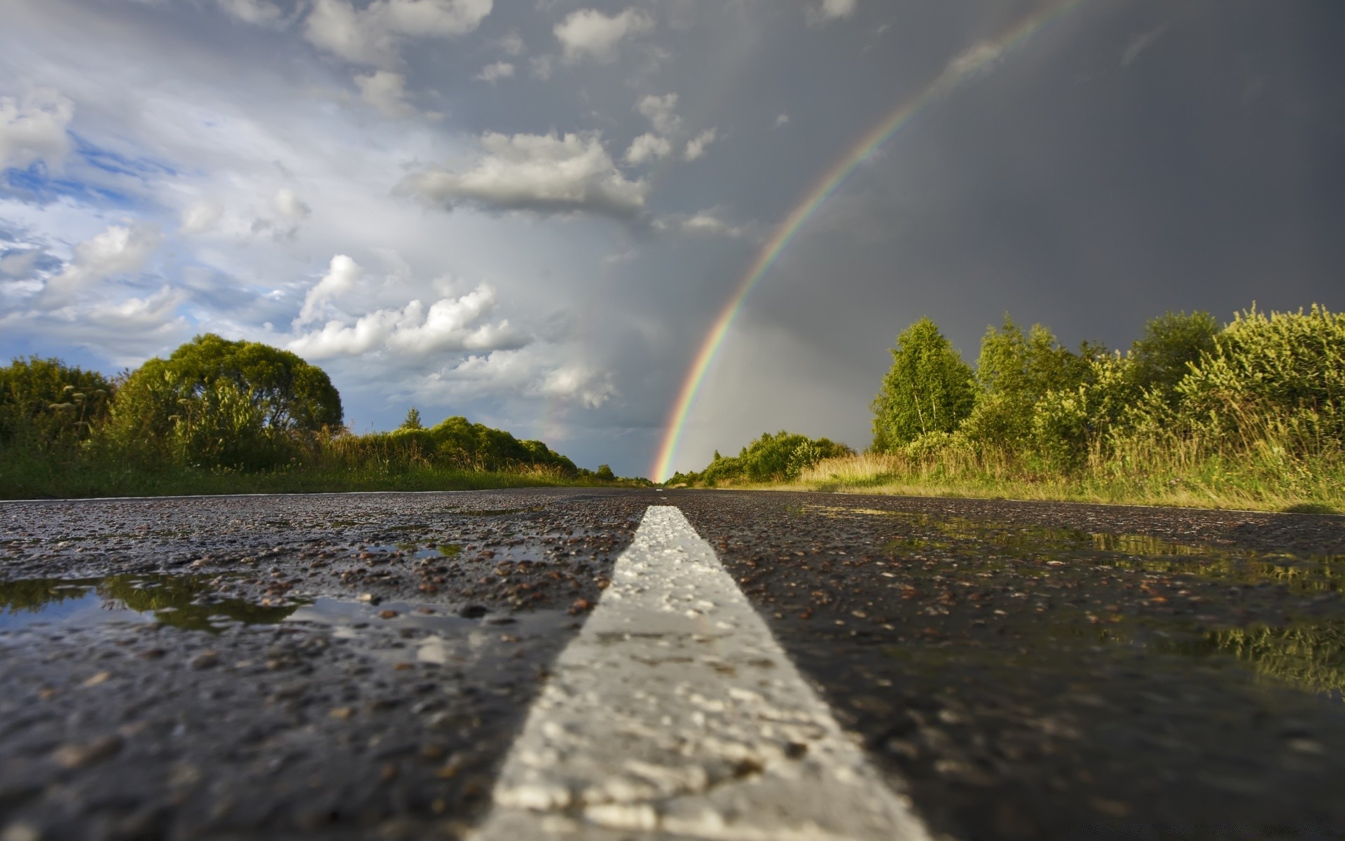 landscapes road landscape nature water sky rain guidance travel outdoors rainbow river lake dawn storm tree summer