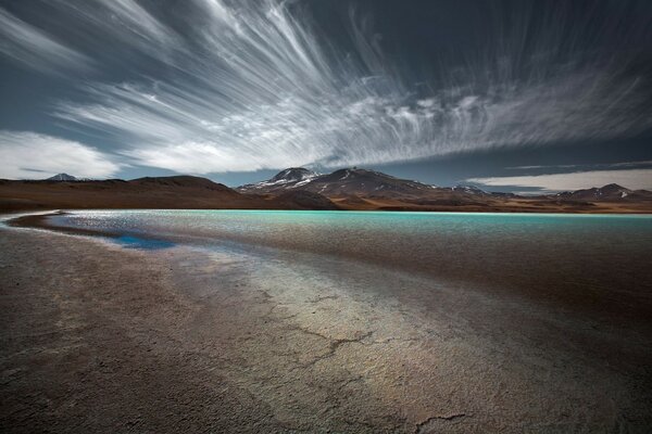 Landscapes by sea water at sunset