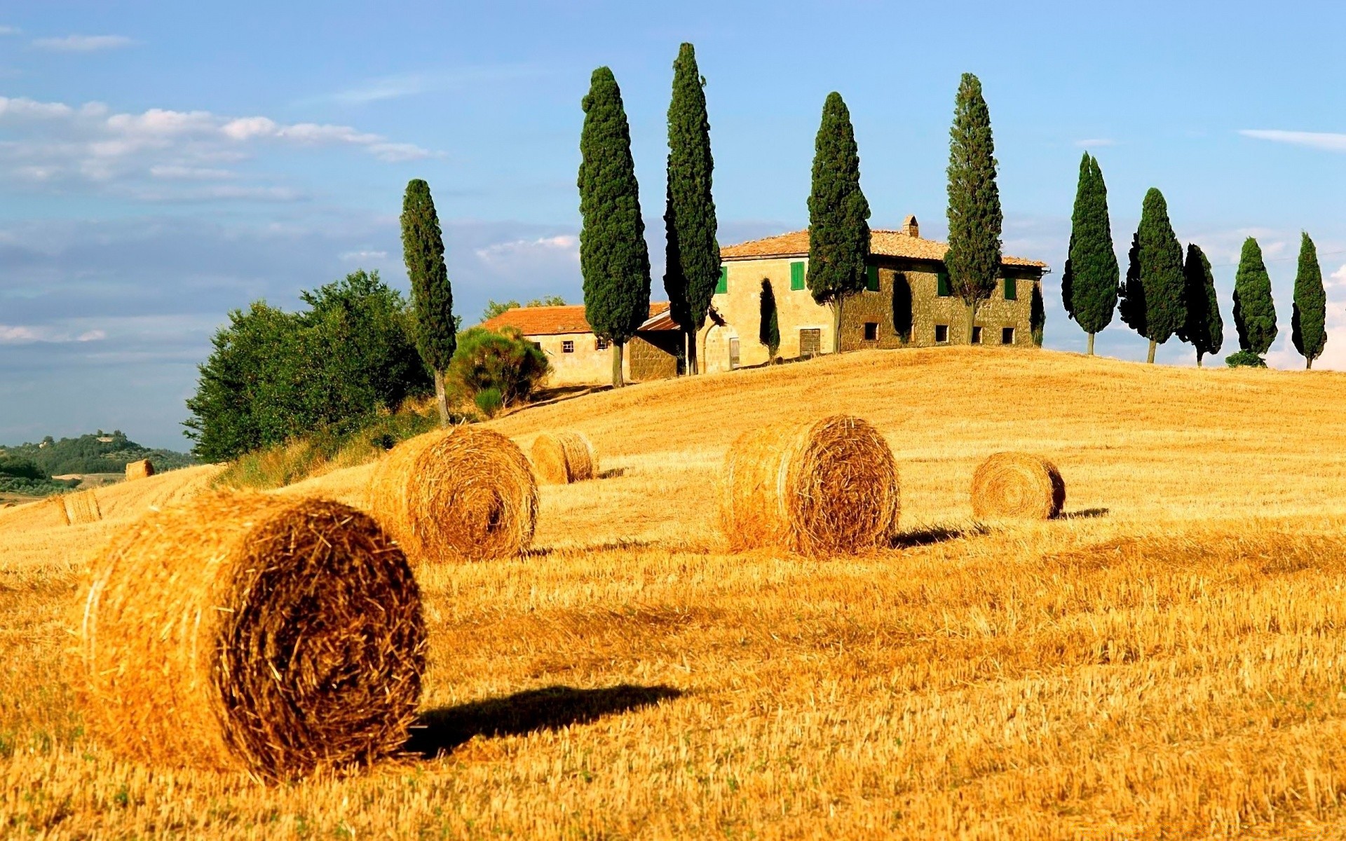 europe foin paille bale blé rural agriculture campagne pâturage récolte ferme champ foin seigle pays été nature flocons ciel paysage