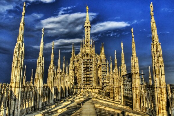 A large cathedral in Europe against the sky