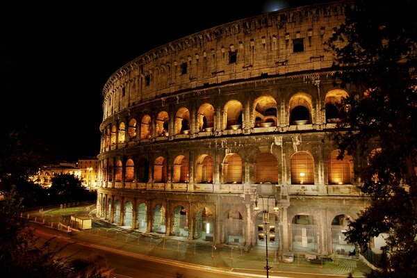 Travel in Europe. night colosseum