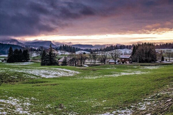 Rural landscape of late autumn