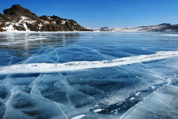 Paisaje del mar de hielo del agua