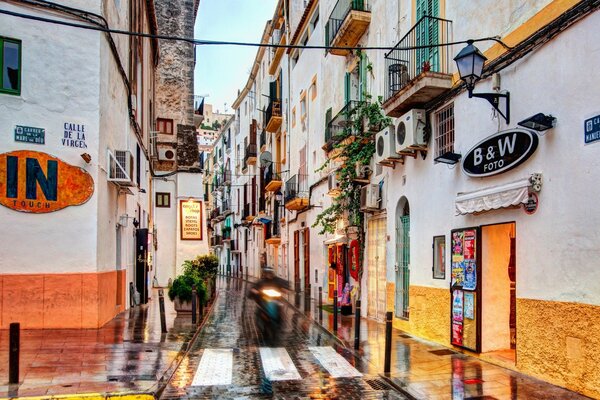 Narrow streets of a European city