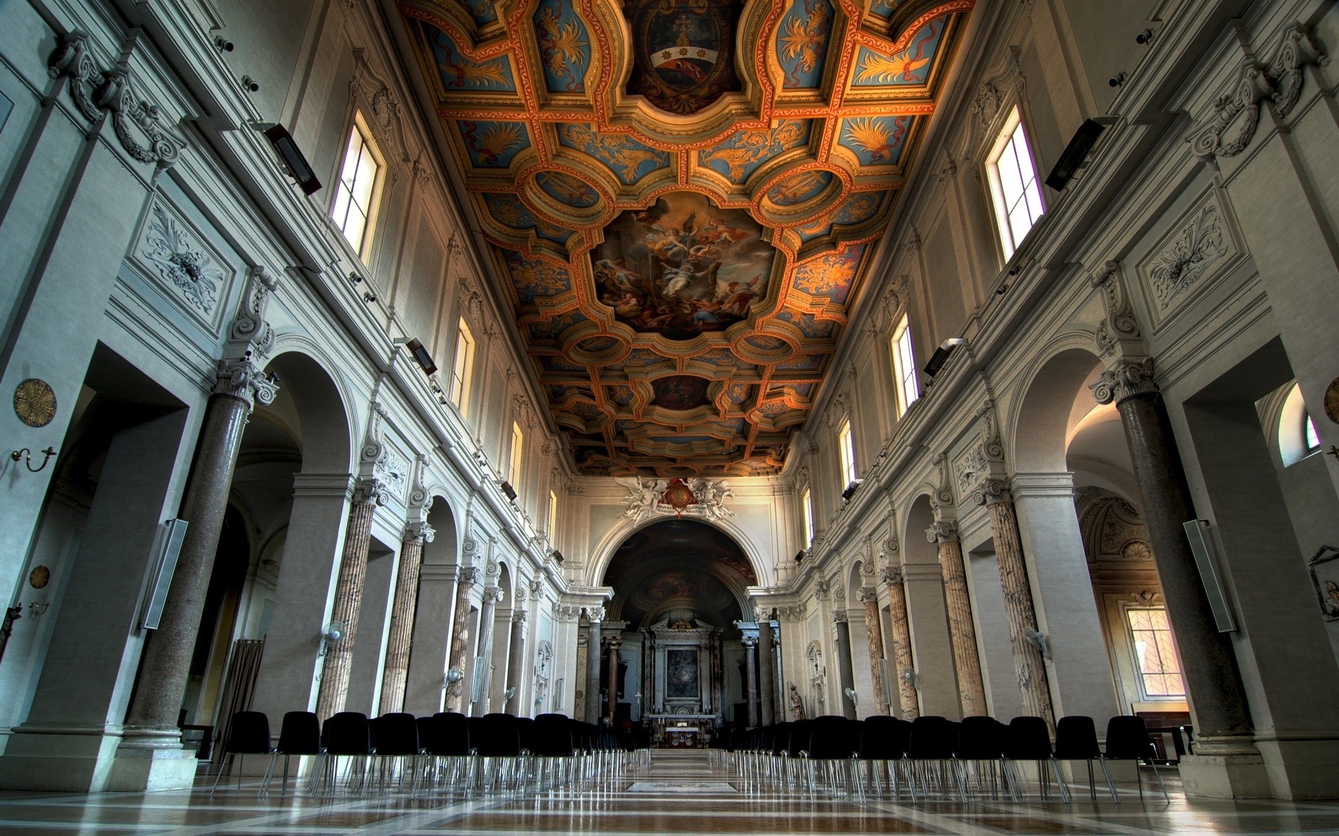 europe architecture ceiling indoors travel building column museum church hallway inside arch city light window arcade