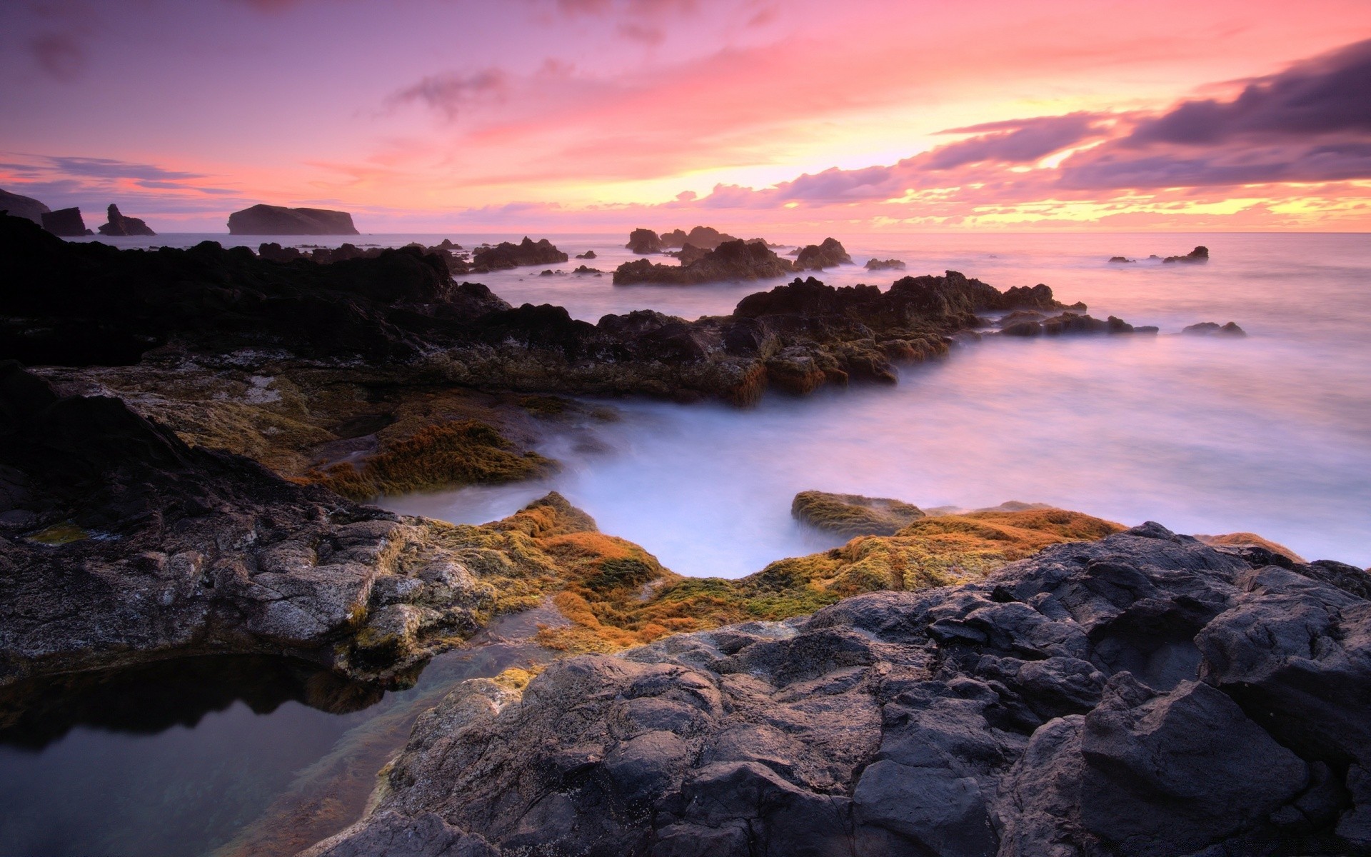 europe water sunset landscape sea seashore sky dusk dawn ocean evening travel beach seascape reflection nature rock sun