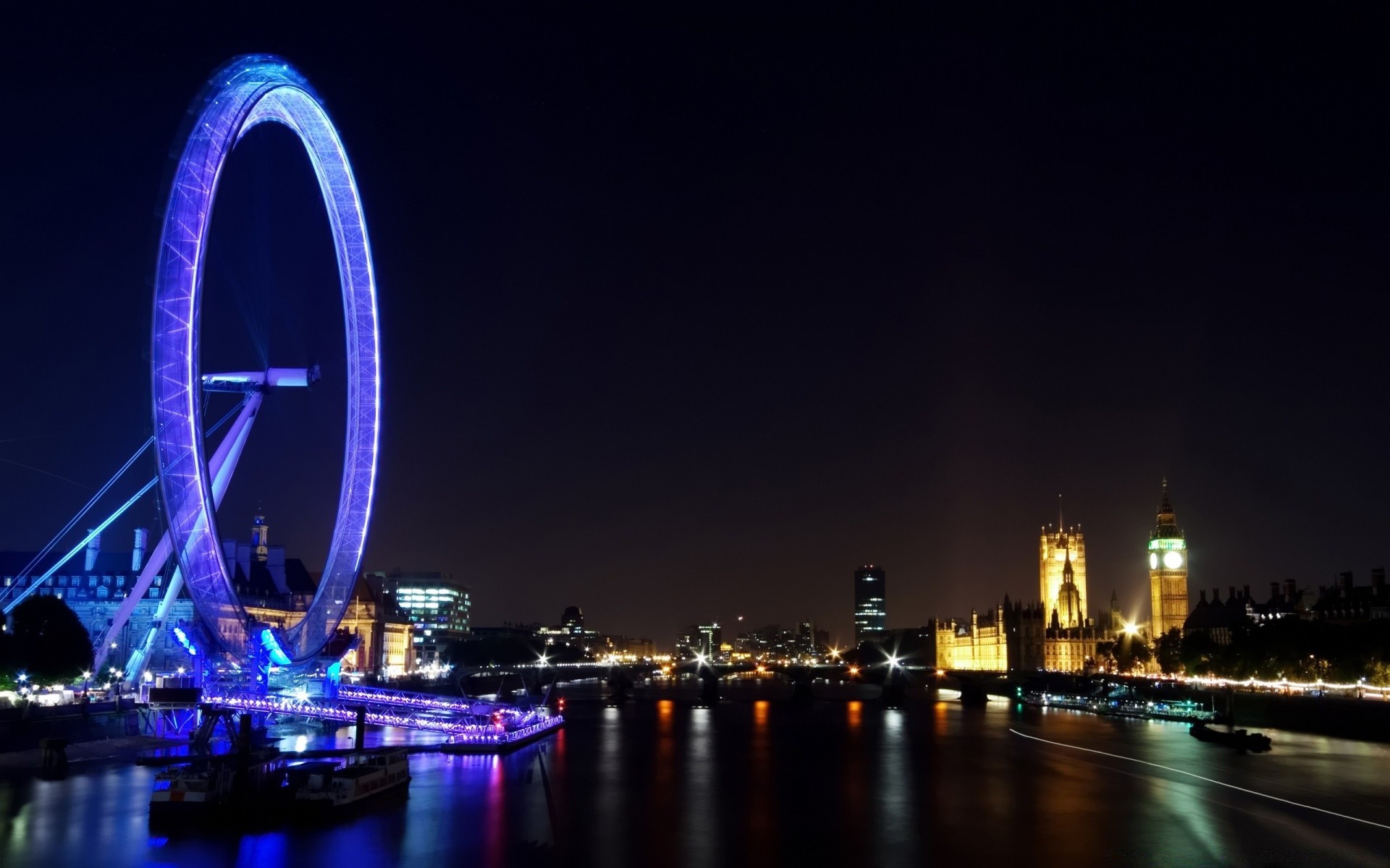 europe city bridge architecture river water travel evening dusk cityscape sky light building urban illuminated sunset tower ferris wheel reflection skyline