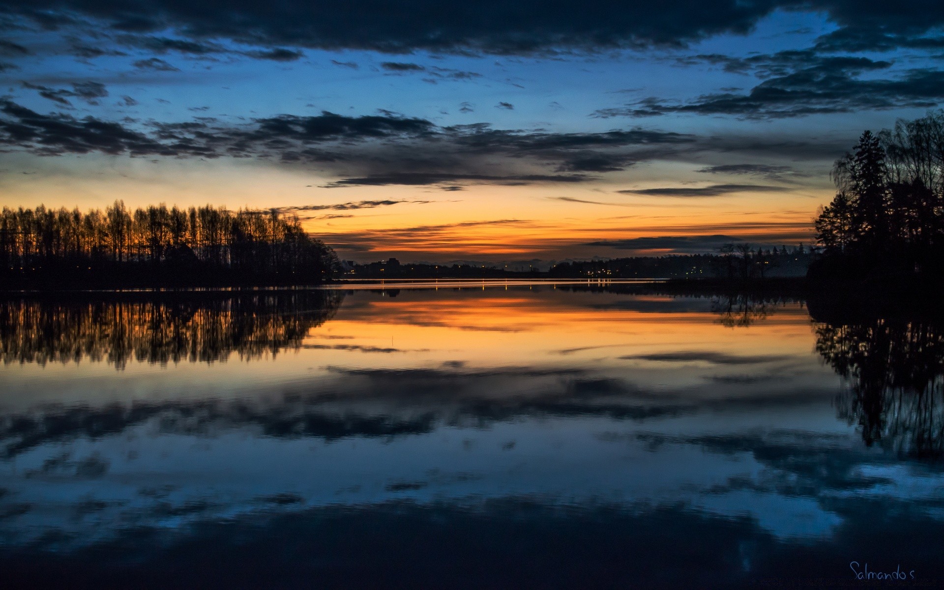 europe sunset dawn water reflection dusk sky evening lake landscape sun nature