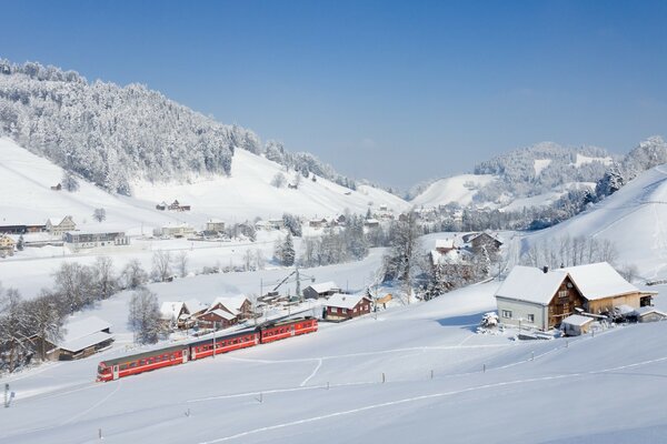 Appenzell ferrocarriles en las maravillas de invierno