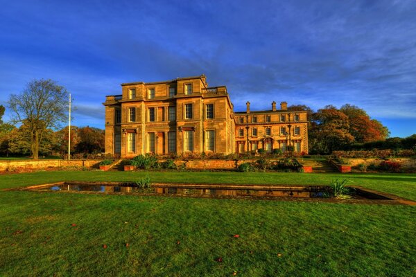 Abandoned dilapidated old manor house