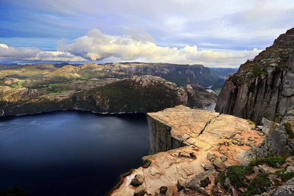 Beautiful landscape with flowing Volga