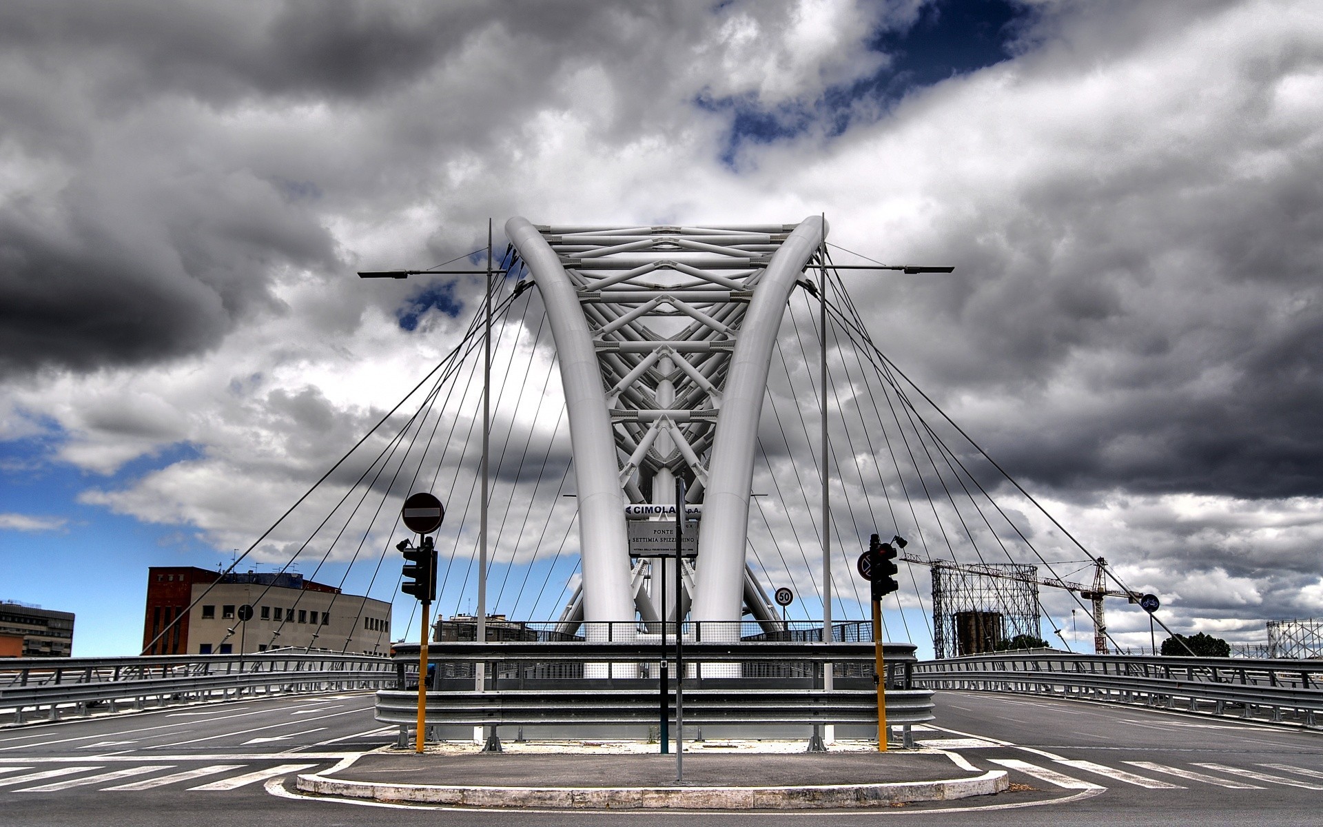 europa brücke himmel reisen stadt architektur städtisch verkehrssystem haus straße verkehr straße bau modern ausdruck wasser