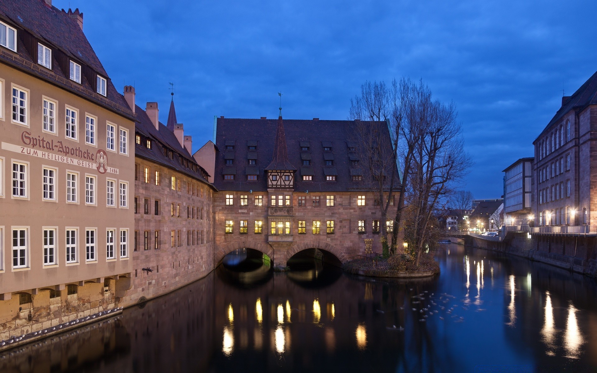 europe architecture city building travel water reflection outdoors river sky dusk evening canal house bridge tourism town illuminated urban administration