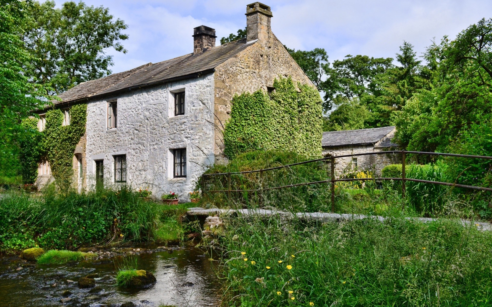 europe house architecture old building bungalow garden summer rural country grass travel picturesque outdoors countryside nature exterior tree outside family