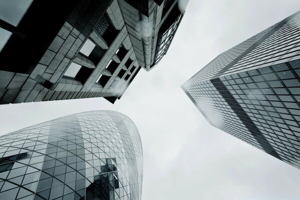 Tall modern glass buildings