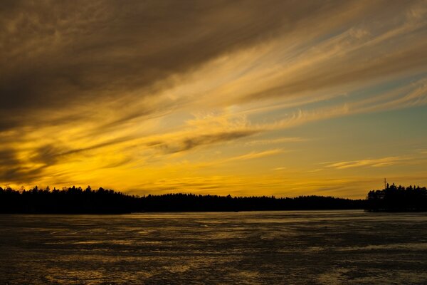 Evening sunset landscape