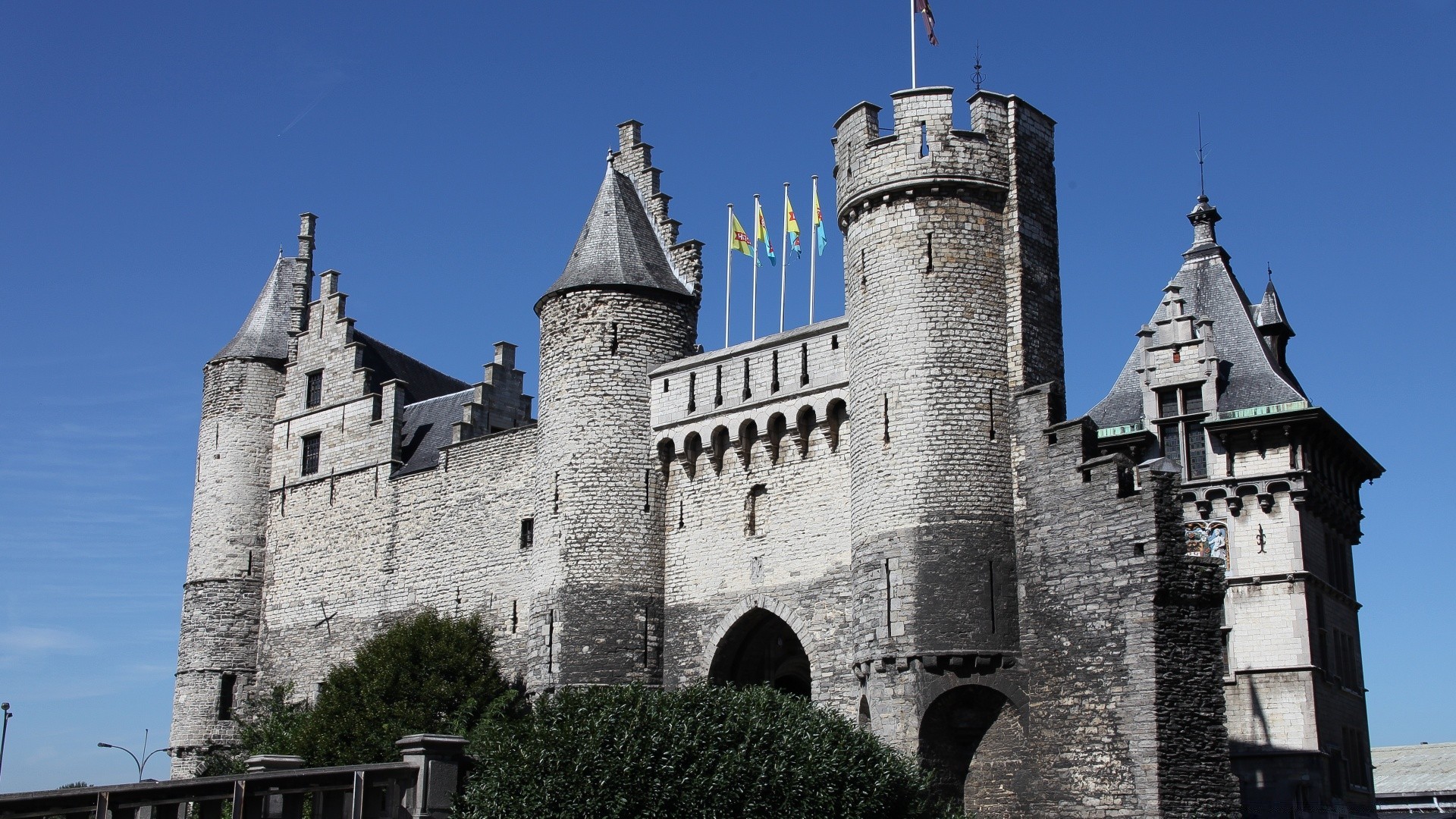 europe castle architecture gothic tower fortress travel fortification ancient old chateau building landmark stone turret tourism historic wall sky