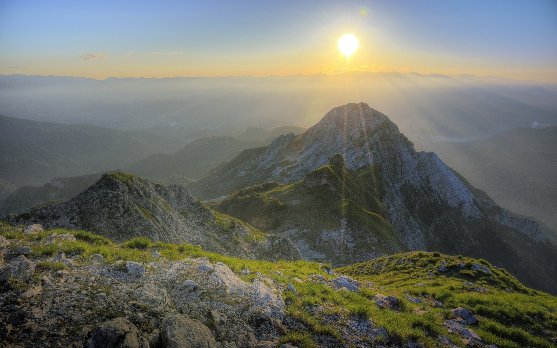 europe mountain landscape travel nature snow sky sunset fog outdoors hike dawn mountain peak valley rock scenic mist