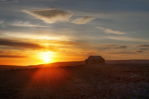 Beautiful landscape at sunset