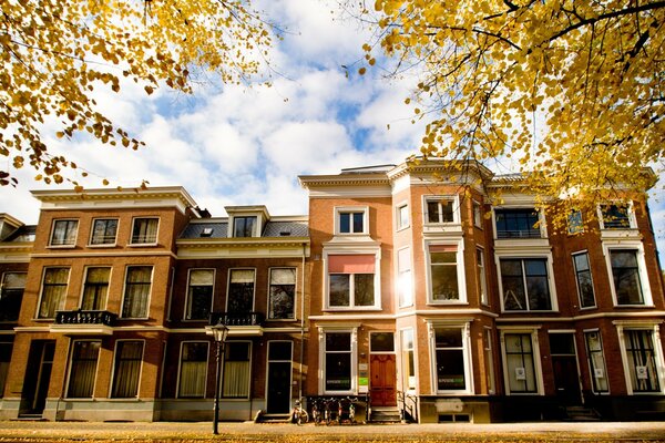 Old European house in autumn