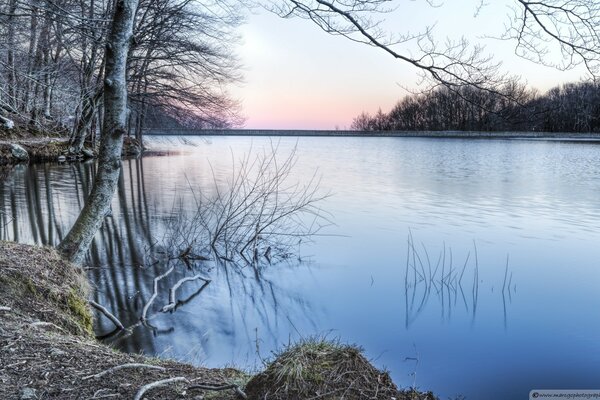 Beautiful landscape, water and sky