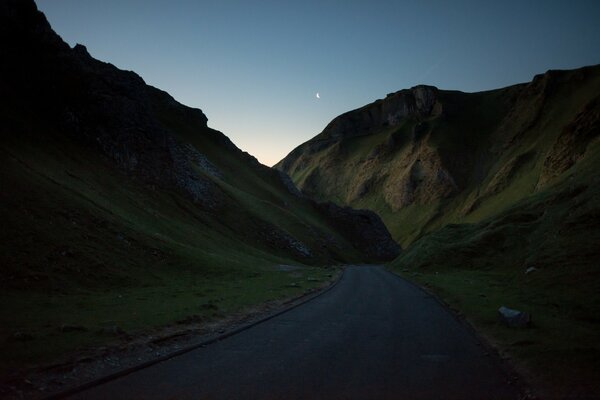 The road going beyond the high mountains