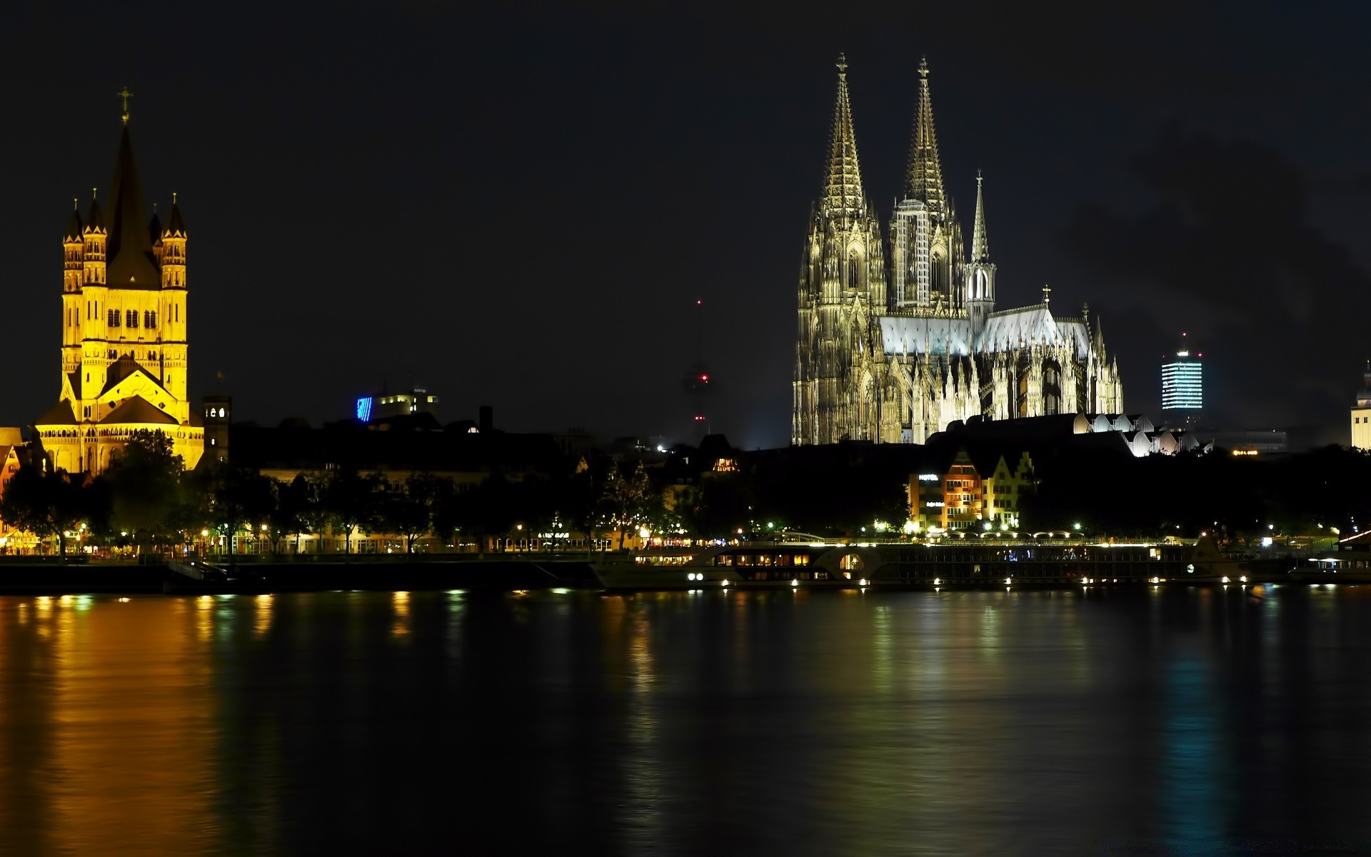 europe travel architecture city river dusk sunset cathedral water evening illuminated bridge outdoors cologne church sky building cityscape tower reflection