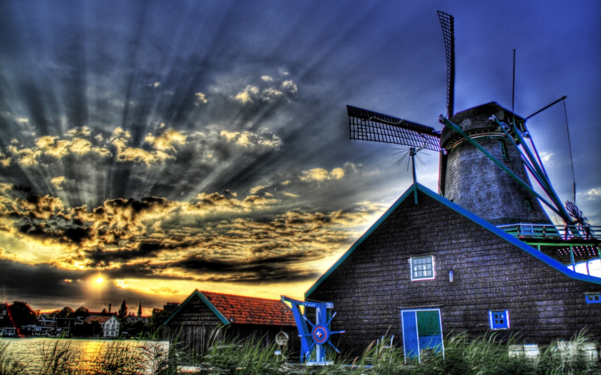 europe moulin à vent ciel maison architecture paysage nature voyage meuleuse coucher de soleil à l extérieur maison soir vent aube eau ferme énergie nuage lumière