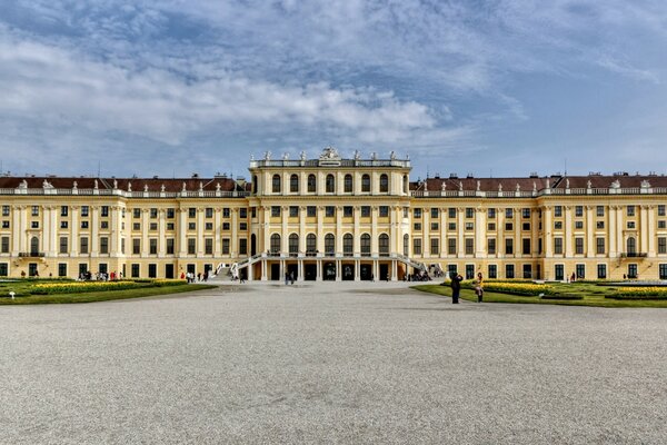 The square in front of the palace against the sky