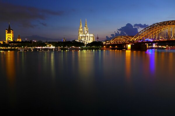 European architecture of the city against the background of the river