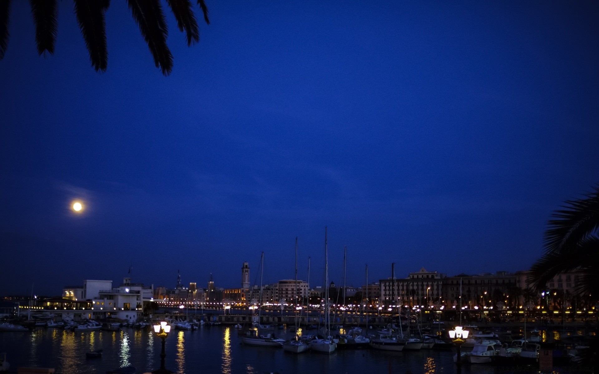 europe water city sunset sea travel evening sky reflection dusk pier dawn harbor building beach cityscape ocean moon