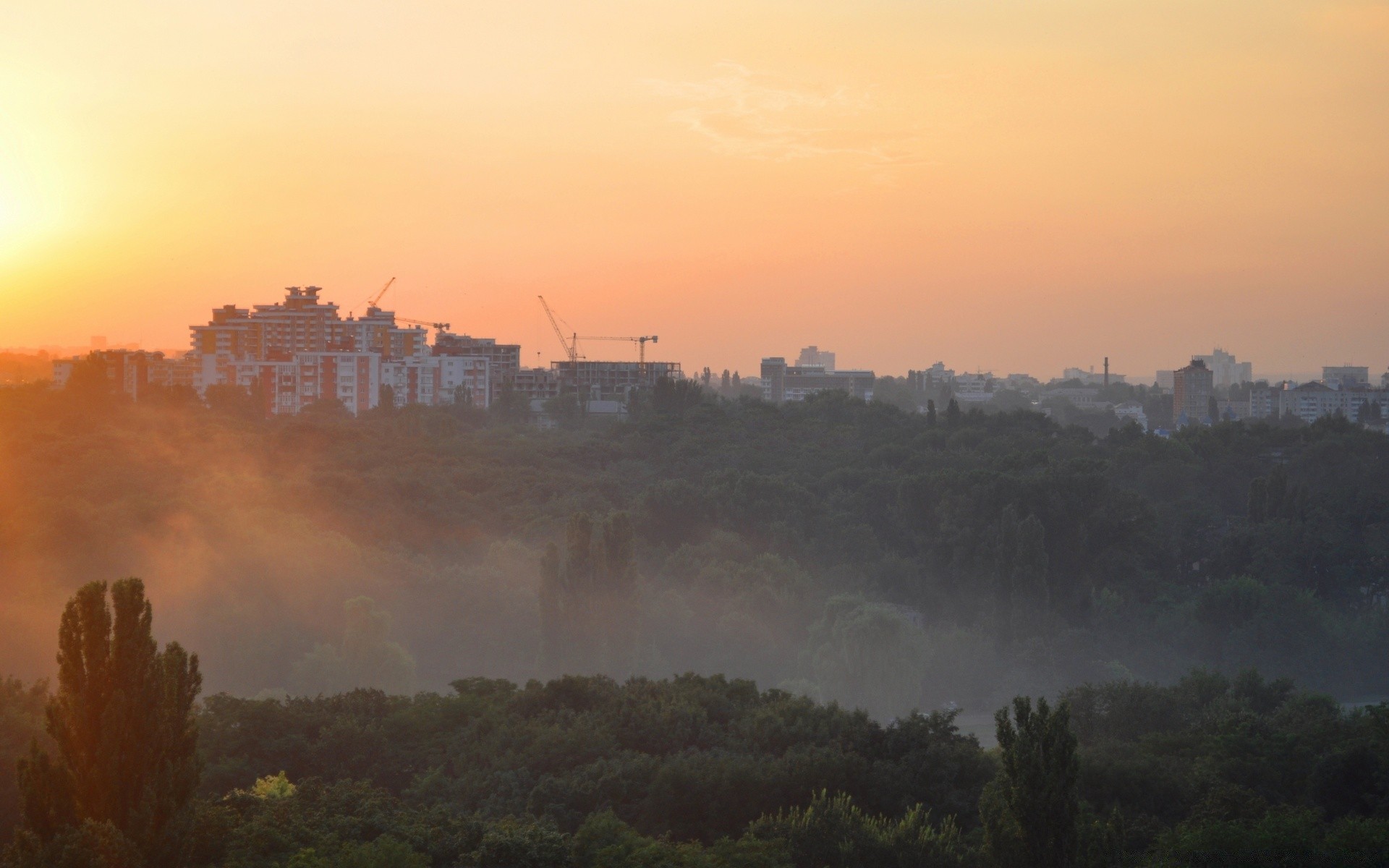 europa nebel sonnenuntergang dämmerung nebel natur abend sonne himmel baum im freien dämmerung landschaft reisen