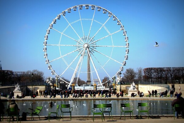 Riesenrad auf Himmelshintergrund